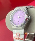 Omage Premium Steel Case 28MM in Diameter Imported Quartz Movement Purple Watch